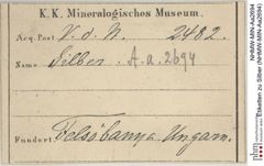 Etiketten zu Silber (NHMW-MIN-Aa2694)